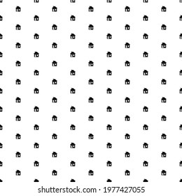 Square seamless background pattern from black house symbols. The pattern is evenly filled. Vector illustration on white background