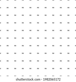 Square seamless background pattern from black infinity symbols. The pattern is evenly filled. Vector illustration on white background