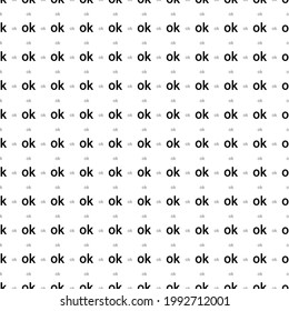 Square seamless background pattern from black ok symbols are different sizes and opacity. The pattern is evenly filled. Vector illustration on white background