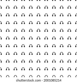 Square seamless background pattern from black headphones symbols. The pattern is evenly filled. Vector illustration on white background
