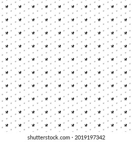 Square seamless background pattern from black baby carriage symbols are different sizes and opacity. The pattern is evenly filled. Vector illustration on white background