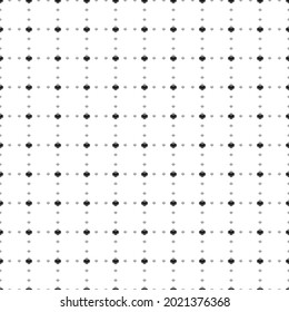 Square seamless background pattern from black absorbent symbols are different sizes and opacity. The pattern is evenly filled. Vector illustration on white background