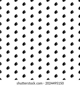 Square seamless background pattern from black water drop symbols. The pattern is evenly filled. Vector illustration on white background