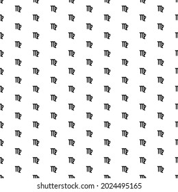Square seamless background pattern from black zodiac virgo symbols. The pattern is evenly filled. Vector illustration on white background