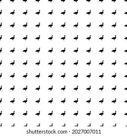 Square seamless background pattern from black goose symbols. The pattern is evenly filled. Vector illustration on white background