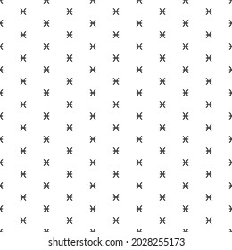 Square seamless background pattern from black zodiac pisces symbols. The pattern is evenly filled. Vector illustration on white background