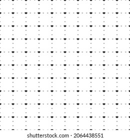 Square seamless background pattern from black lips symbols are different sizes and opacity. The pattern is evenly filled. Vector illustration on white background