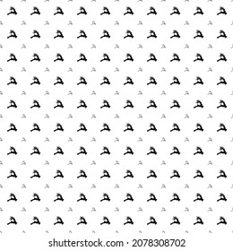 Square seamless background pattern from black Christmas deers are different sizes and opacity. The pattern is evenly filled. Vector illustration on white background