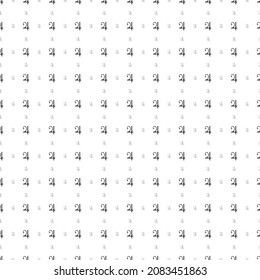 Square seamless background pattern from black jupiter astrological symbols are different sizes and opacity. The pattern is evenly filled. Vector illustration on white background