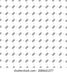 Square seamless background pattern from black astrological opposition symbols are different sizes and opacity. The pattern is evenly filled. Vector illustration on white background