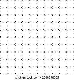 Square seamless background pattern from black share symbols are different sizes and opacity. The pattern is evenly filled. Vector illustration on white background