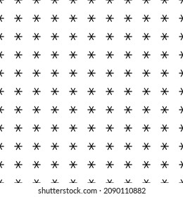 Square seamless background pattern from black astrological sextile symbols. The pattern is evenly filled. Vector illustration on white background