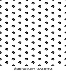Square seamless background pattern from black marine nautilus symbols. The pattern is evenly filled. Vector illustration on white background