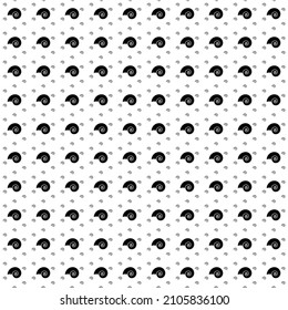 Square seamless background pattern from black marine nautilus symbols are different sizes and opacity. The pattern is evenly filled. Vector illustration on white background