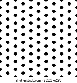 Square seamless background pattern from black sea shell symbols. The pattern is evenly filled. Vector illustration on white background