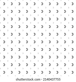 Square seamless background pattern from black moon astrological symbols are different sizes and opacity. The pattern is evenly filled. Vector illustration on white background