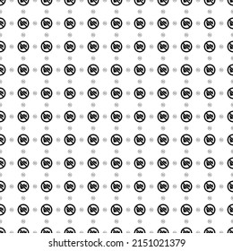 Square seamless background pattern from black no video symbols are different sizes and opacity. The pattern is evenly filled. Vector illustration on white background