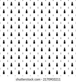 Square seamless background pattern from black nail polish symbols are different sizes and opacity. The pattern is evenly filled. Vector illustration on white background