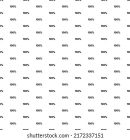 Square seamless background pattern from black 100 percent symbols. The pattern is evenly filled. Vector illustration on white background