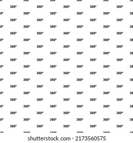Square seamless background pattern from black 360 degree symbols. The pattern is evenly filled. Vector illustration on white background