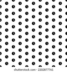 Square seamless background pattern from black time symbols. The pattern is evenly filled. Vector illustration on white background