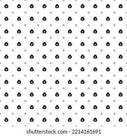 Square seamless background pattern from black instant coffee symbols are different sizes and opacity. The pattern is evenly filled. Vector illustration on white background