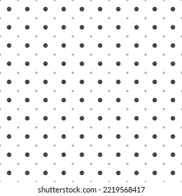 Square seamless background pattern from black poker chip symbols are different sizes and opacity. The pattern is evenly filled. Vector illustration on white background