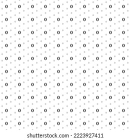 Square seamless background pattern from black number zero symbols are different sizes and opacity. The pattern is evenly filled. Vector illustration on white background