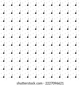Square seamless background pattern from black broom symbols are different sizes and opacity. The pattern is evenly filled. Vector illustration on white background