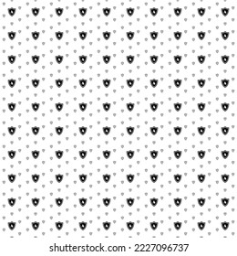 Square seamless background pattern from black fire protection symbols are different sizes and opacity. The pattern is evenly filled. Vector illustration on white background