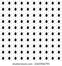 Square seamless background pattern from black oval symbols are different sizes and opacity. The pattern is evenly filled. Vector illustration on white background