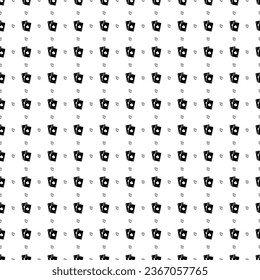 Square seamless background pattern from black two aces symbols are different sizes and opacity. The pattern is evenly filled. Vector illustration on white background