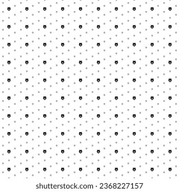 Square seamless background pattern from black bear head icons are different sizes and opacity. The pattern is evenly filled. Vector illustration on white background