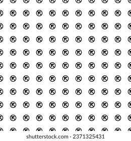Square seamless background pattern from black no right turn signs. The pattern is evenly filled. Vector illustration on white background