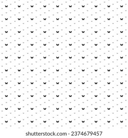 Square seamless background pattern from black butterfly symbols are different sizes and opacity. The pattern is evenly filled. Vector illustration on white background