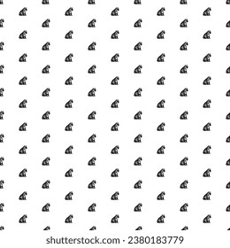 Square seamless background pattern from black sitting tiger symbols. The pattern is evenly filled. Vector illustration on white background