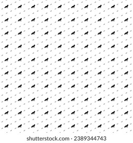Square seamless background pattern from black wolf symbols are different sizes and opacity. The pattern is evenly filled. Vector illustration on white background