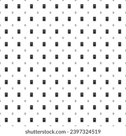 Square seamless background pattern from black seven of hearts playing cards are different sizes and opacity. The pattern is evenly filled. Vector illustration on white background