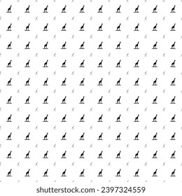 Square seamless background pattern from black giraffe symbols are different sizes and opacity. The pattern is evenly filled. Vector illustration on white background