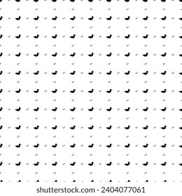 Square seamless background pattern from black duck symbols are different sizes and opacity. The pattern is evenly filled. Vector illustration on white background