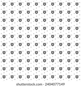 Square seamless background pattern from black tiger head symbols are different sizes and opacity. The pattern is evenly filled. Vector illustration on white background