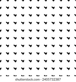 Square seamless background pattern from black bird symbols. The pattern is evenly filled. Vector illustration on white background
