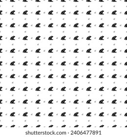 Square seamless background pattern from black frog symbols are different sizes and opacity. The pattern is evenly filled. Vector illustration on white background