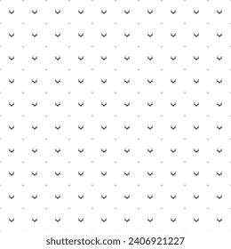 Square seamless background pattern from black deer horns symbols are different sizes and opacity. The pattern is evenly filled. Vector illustration on white background