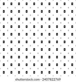 Square seamless background pattern from black ace of diamond cards are different sizes and opacity. The pattern is evenly filled. Vector illustration on white background