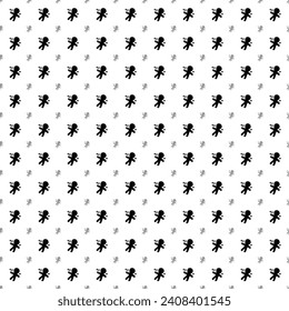 Square seamless background pattern from black Voodoo Doll symbols are different sizes and opacity. The pattern is evenly filled. Vector illustration on white background