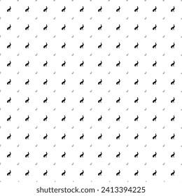 Square seamless background pattern from black hare symbols are different sizes and opacity. The pattern is evenly filled. Vector illustration on white background