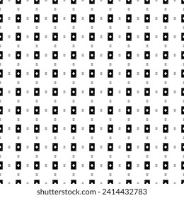 Square seamless background pattern from black ace of diamond cards are different sizes and opacity. The pattern is evenly filled. Vector illustration on white background