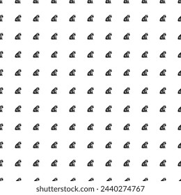 Square seamless background pattern from black sitting tiger symbols. The pattern is evenly filled. Vector illustration on white background