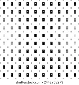 Square seamless background pattern from black seven of diamonds playing cards are different sizes and opacity. The pattern is evenly filled. Vector illustration on white background